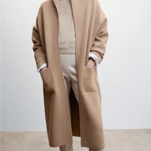 MANGO oversized knitted coat with pockets
